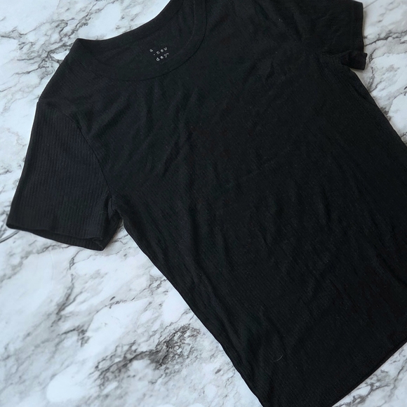 a new day Tops - A New Day Black Ribbed T-Shirt